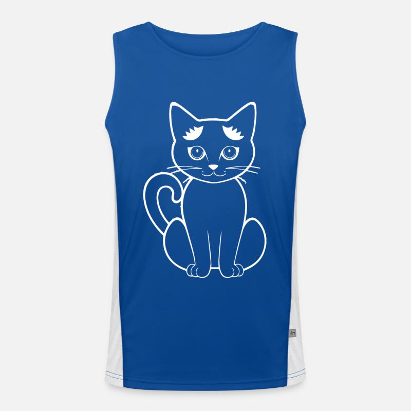Drôle de chat Silhouette Cheeky Fun Cats Débardeur respirant contrasté Homme 