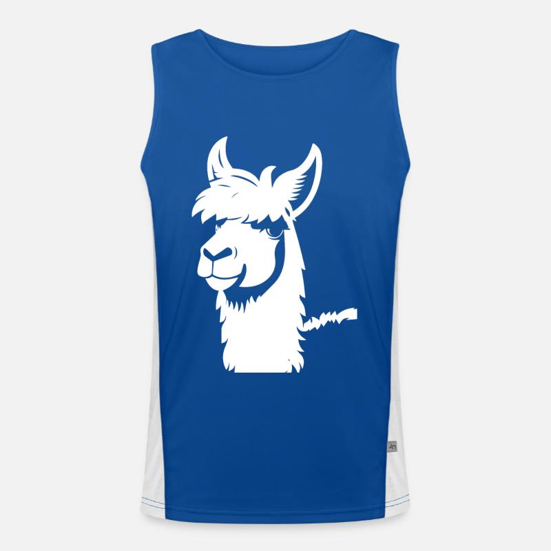 Drôle de lama Silhouette Cheeky Fun Lamas Débardeur respirant contrasté Homme 