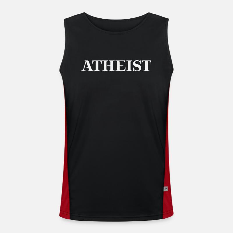 Atheist Geschenkidee Konfessionslos Funktionelles Kontrast-Tank Top für Männer 