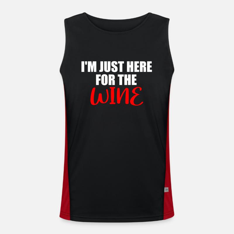 Ich bin nur wegen des Weins hier Funktionelles Kontrast-Tank Top für Männer 