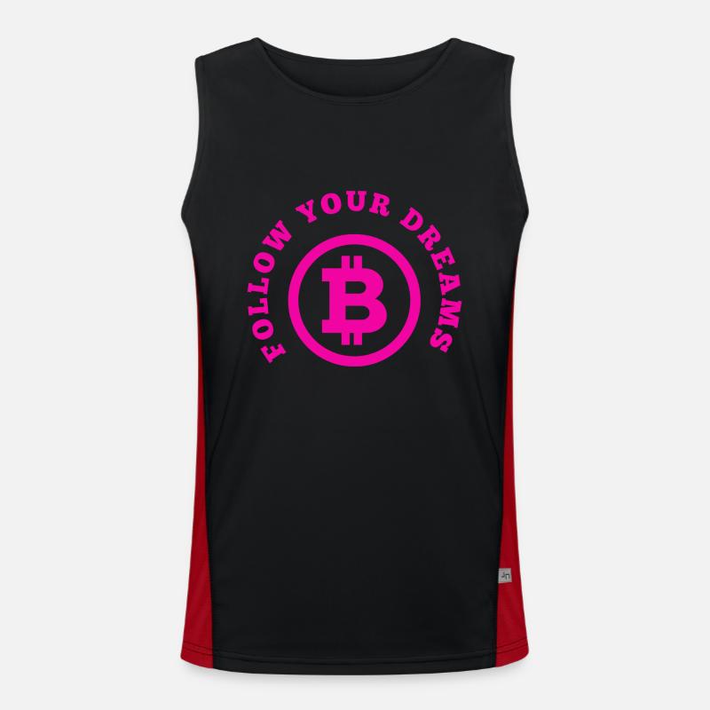 Follow your Dreams and Krypto BTC Pink Funktionelles Kontrast-Tank Top für Männer 
