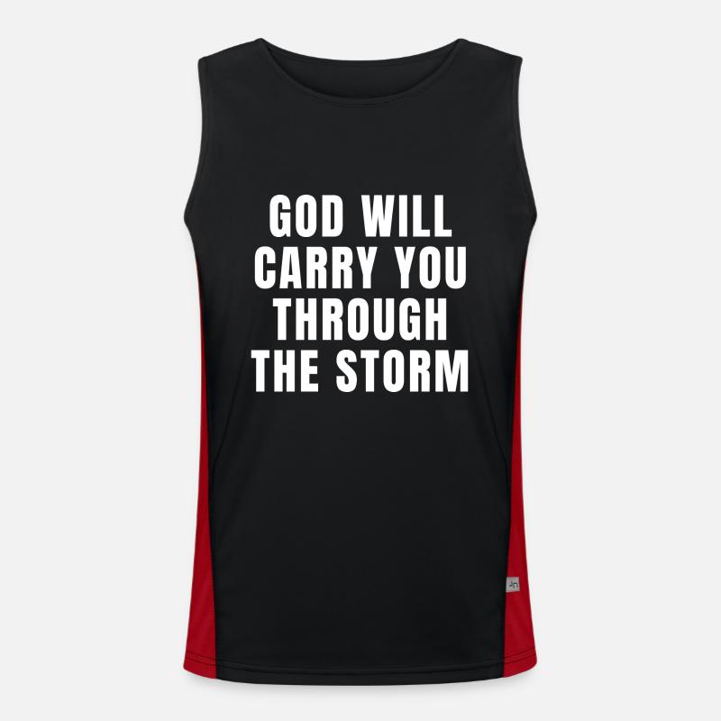 Gott wird dich durch den Sturm tragen - Christian Funktionelles Kontrast-Tank Top für Männer 