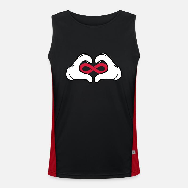 Comic Hand Love Forever (Symbol) Men's Functional Contrast Tank Top 