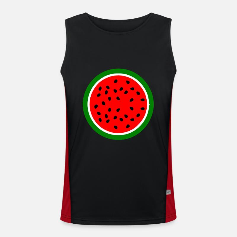 Wassermelone Melone Funktionelles Kontrast-Tank Top für Männer 