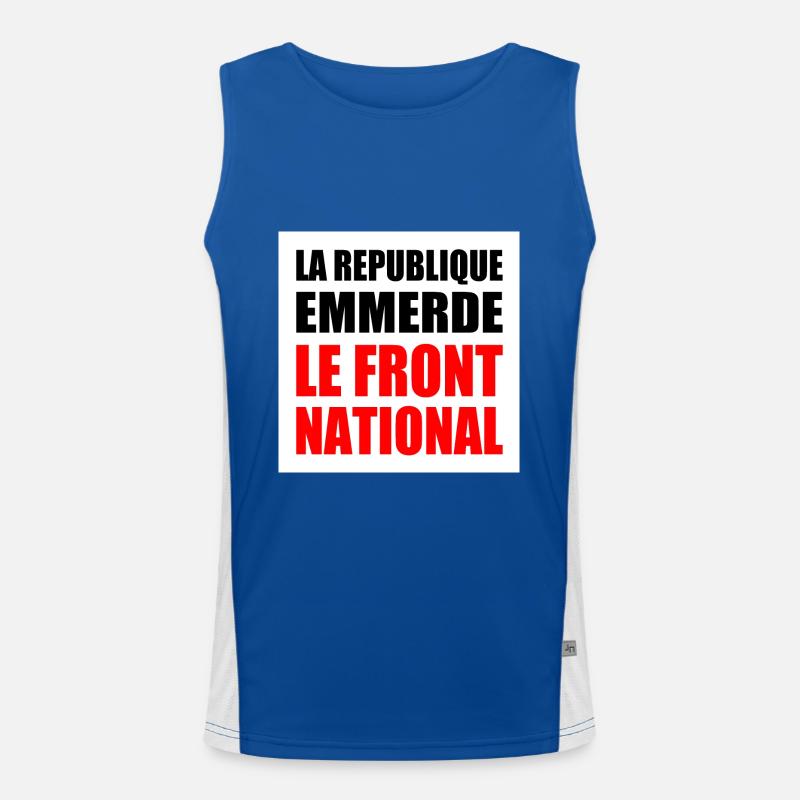 la republique emmerde le front national Débardeur respirant contrasté Homme 