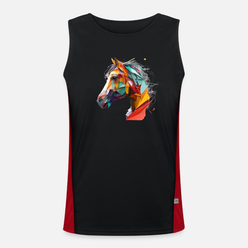 Pferd-Design mit vielen Farbe Funktionelles Kontrast-Tank Top für Männer 