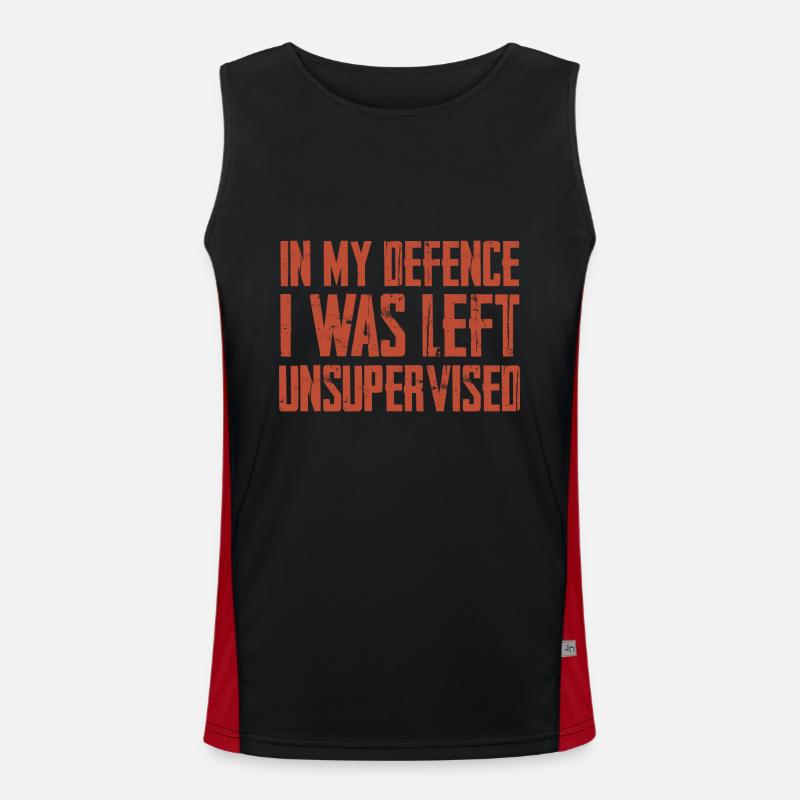 In My Defence I Was Left Unsupervised Funktionelles Kontrast-Tank Top für Männer 
