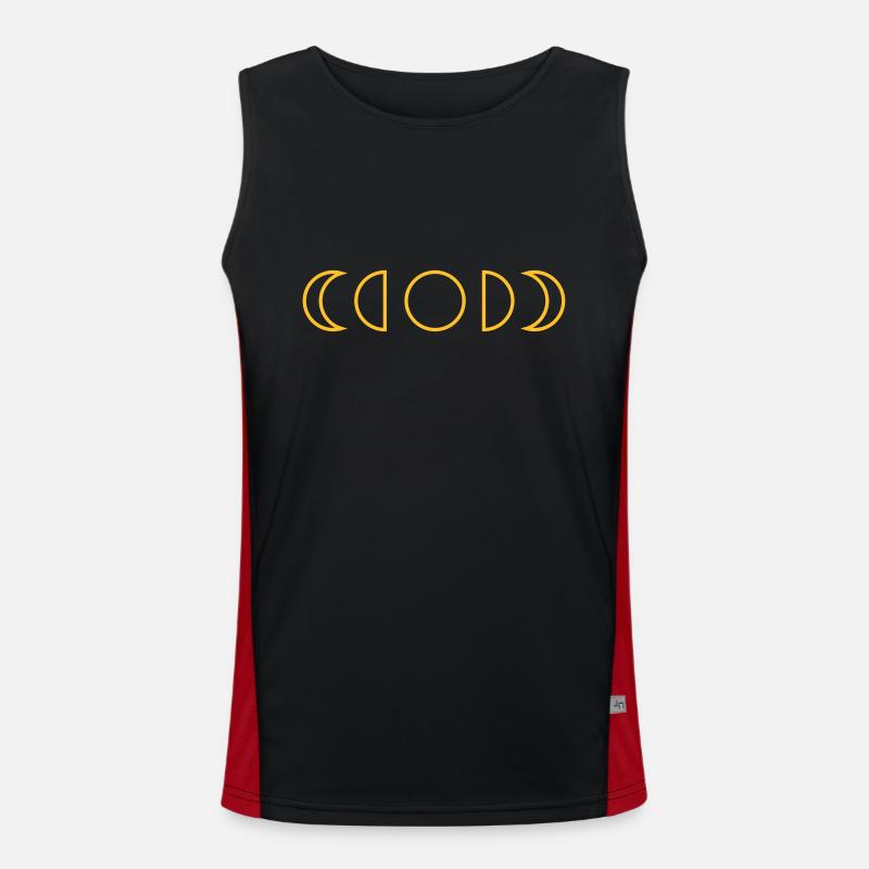 moon - Men's Functional Contrast Tank Top  - black/red