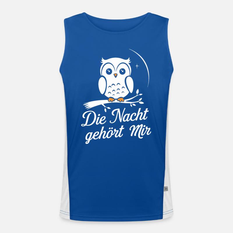 Nachteule Eule Eulen Vogel Funktionelles Kontrast-Tank Top für Männer 