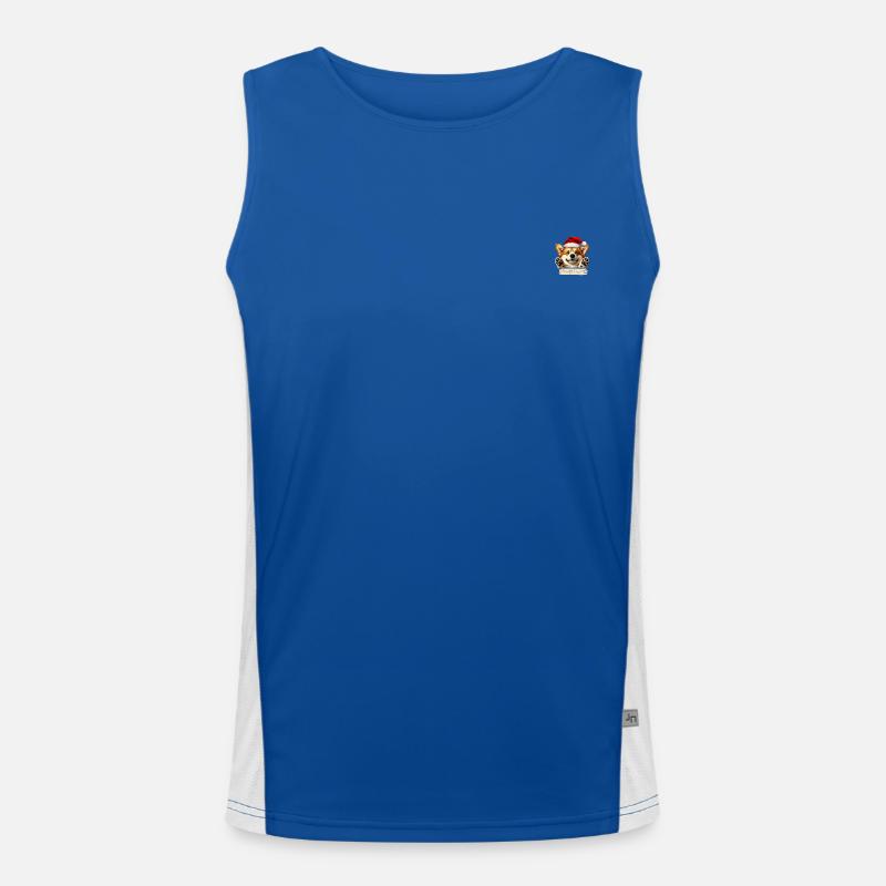 Merry Corgmas – Weihnachts-Corgi Design Funktionelles Kontrast-Tank Top für Männer 