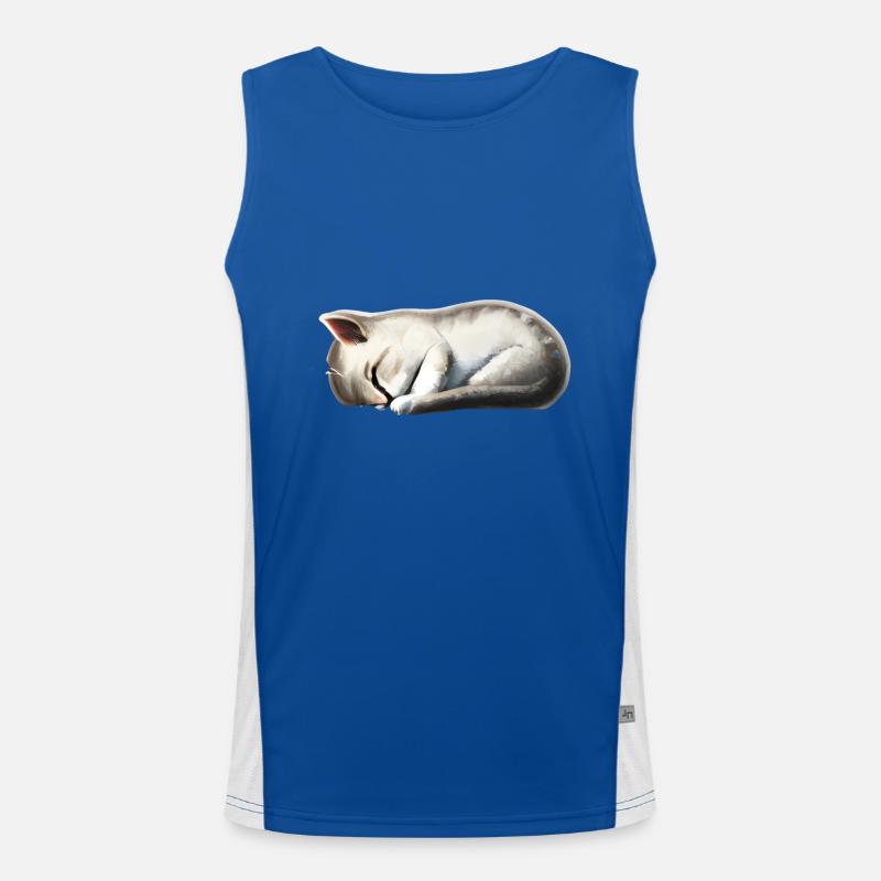 Schlafende Katze Funktionelles Kontrast-Tank Top für Männer 