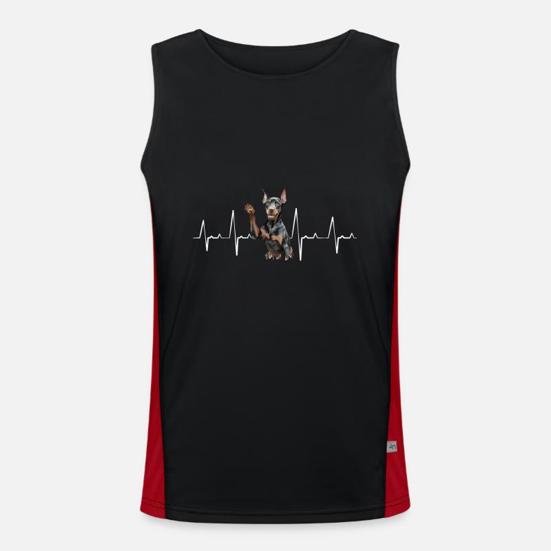 Doberman Pinscher Dog Dobie Men's Functional Contrast Tank Top 