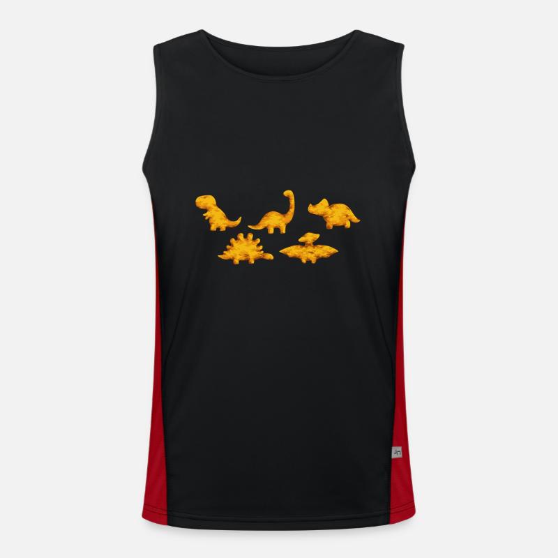 Dino Nuggets Dinosaur Chicken Nuggets Men's Functional Contrast Tank Top 