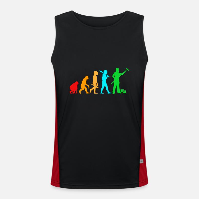 Painter Evolution - Men's Functional Contrast Tank Top  - black/red