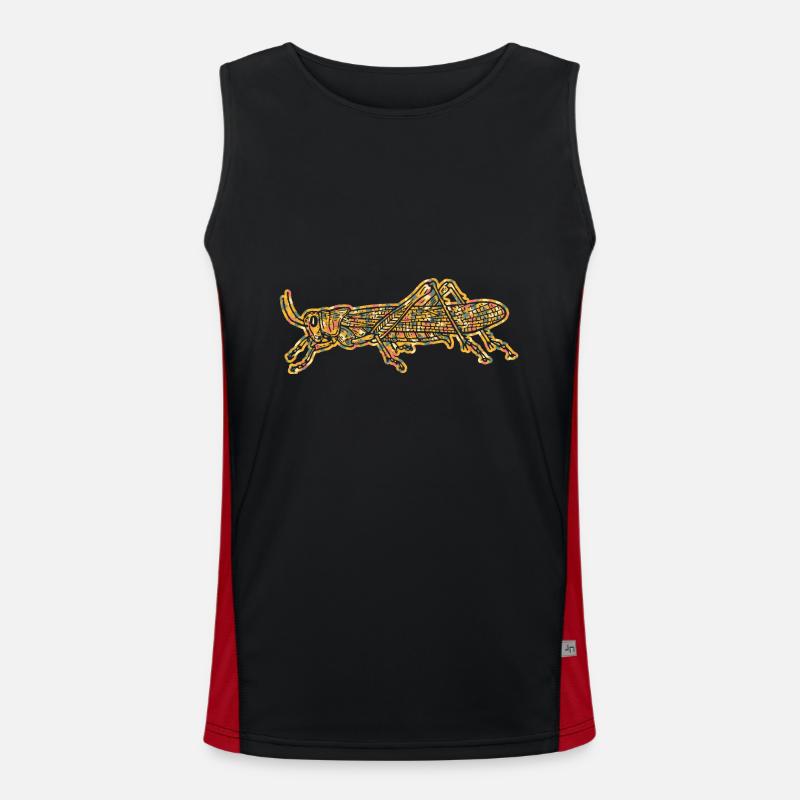 Grasshopper Geometric - Men's Functional Contrast Tank Top  - black/red