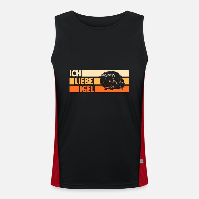 Tiermotiv Igel Funktionelles Kontrast-Tank Top für Männer 