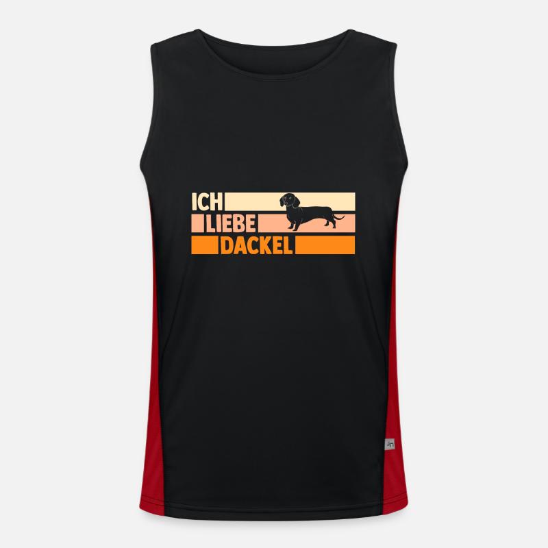 Hund Dackel Funktionelles Kontrast-Tank Top für Männer 