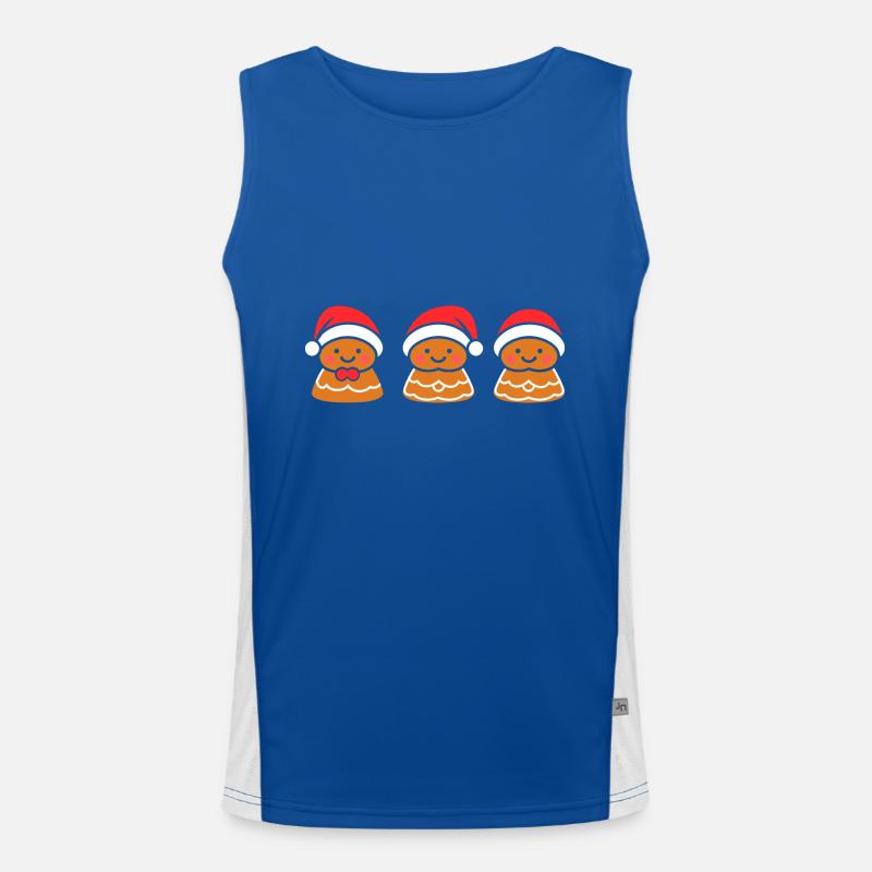 Gingerbread Man Men's Functional Contrast Tank Top 