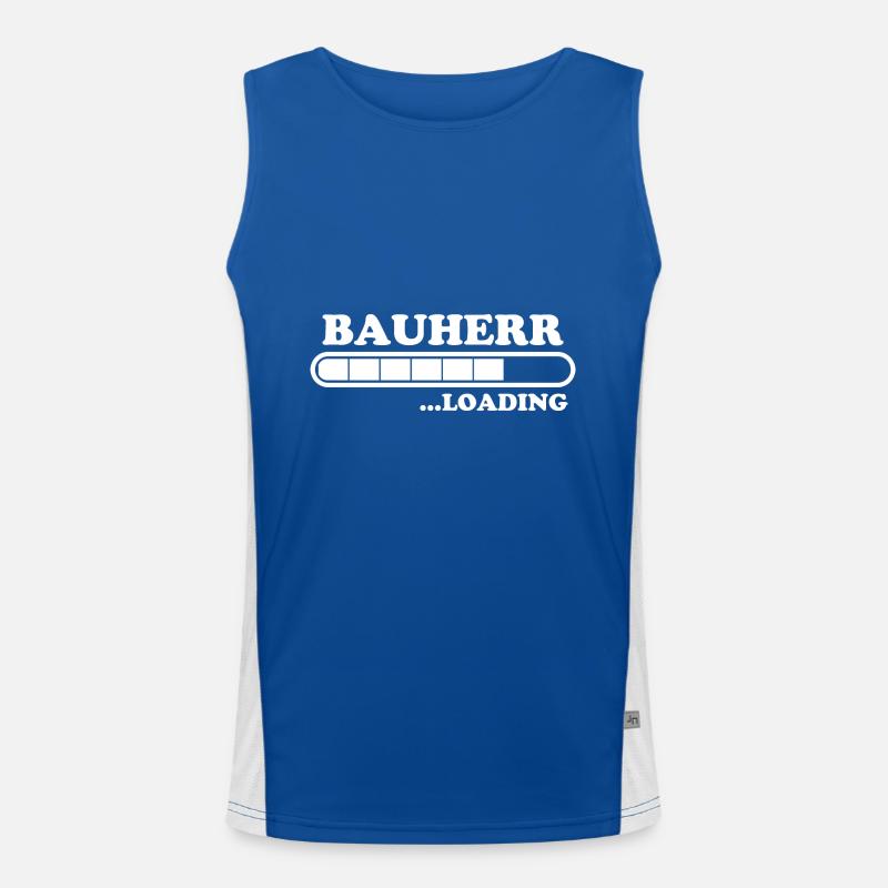 Bauherr Spruch Hausbau Richtfest Bauherr Geschenk Funktionelles Kontrast-Tank Top für Männer 