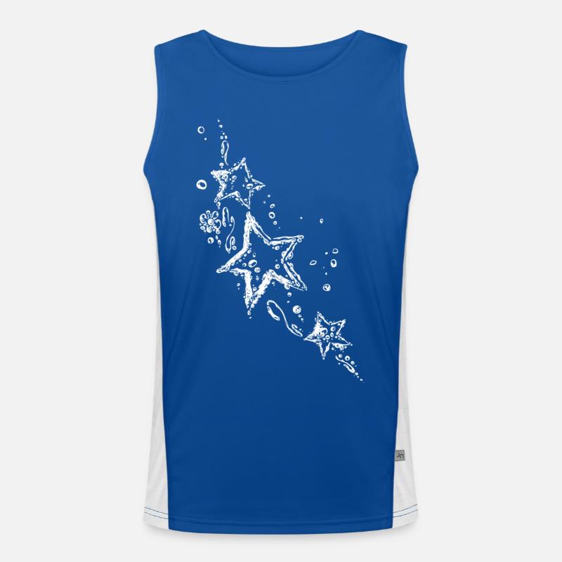 Water splash, Sterne mit Tribal aus Wassertropfen Funktionelles Kontrast-Tank Top für Männer 