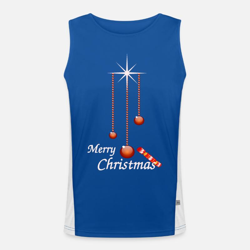 Weihnachtskugeln mit Bonbon Funktionelles Kontrast-Tank Top für Männer 