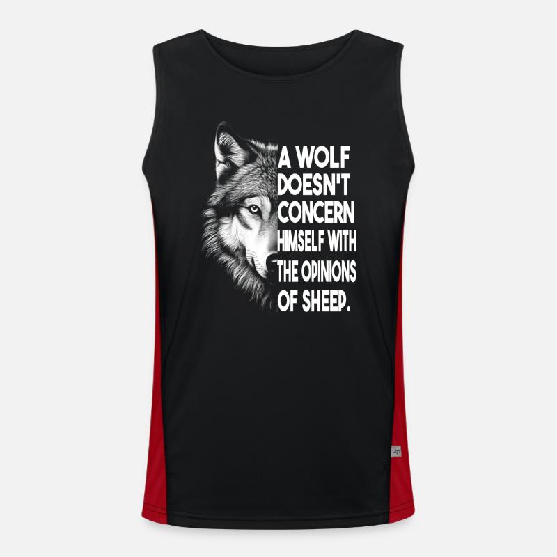 Sei ein Wolf, kein Schaf Funktionelles Kontrast-Tank Top für Männer 