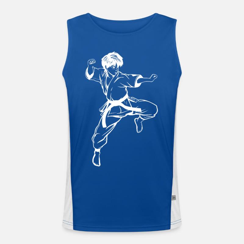 Karate Junge Skizze Funktionelles Kontrast-Tank Top für Männer 