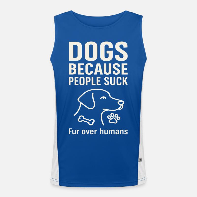 Les chiens parce que les gens sont de la merde Débardeur respirant contrasté Homme 