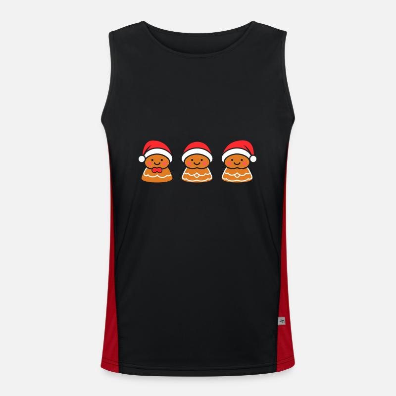 Gingerbread Man Men's Functional Contrast Tank Top 