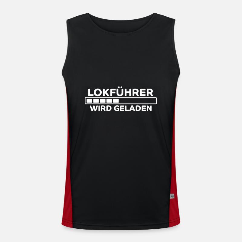 Lokführer Spruch Eisenbahn Witz Lokführer Geschenk Funktionelles Kontrast-Tank Top für Männer 