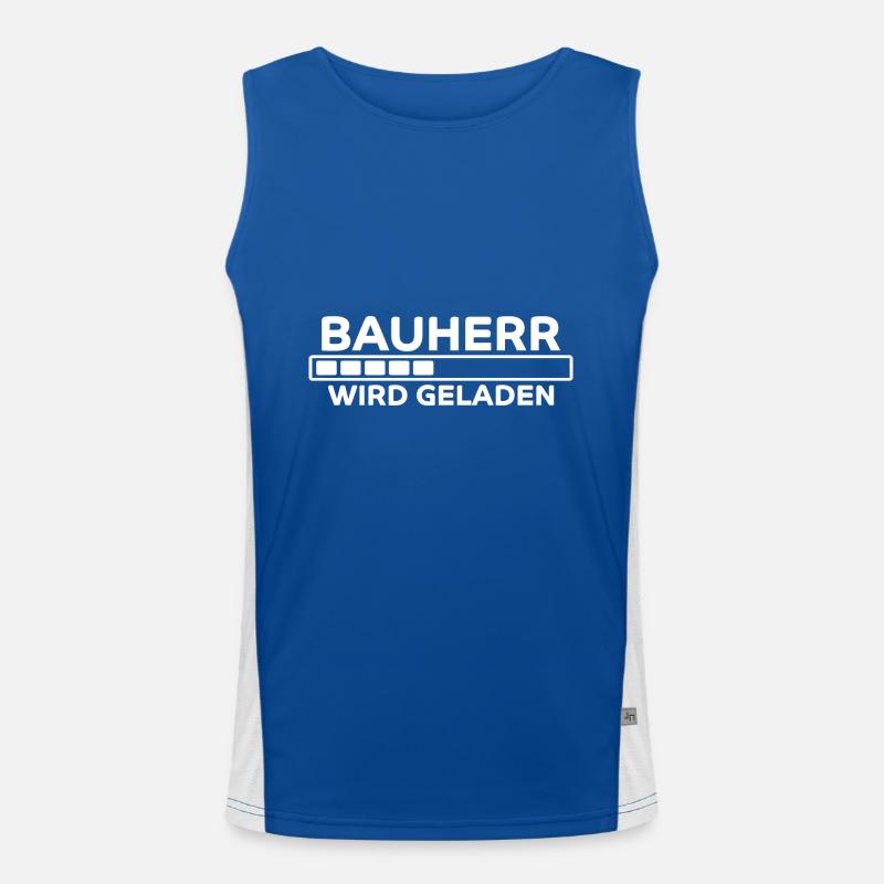 Bauherr Spruch Hausbau Richtfest Bauherr Geschenk Funktionelles Kontrast-Tank Top für Männer 
