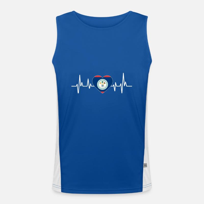 Belize Flagge Belizer Funktionelles Kontrast-Tank Top für Männer 