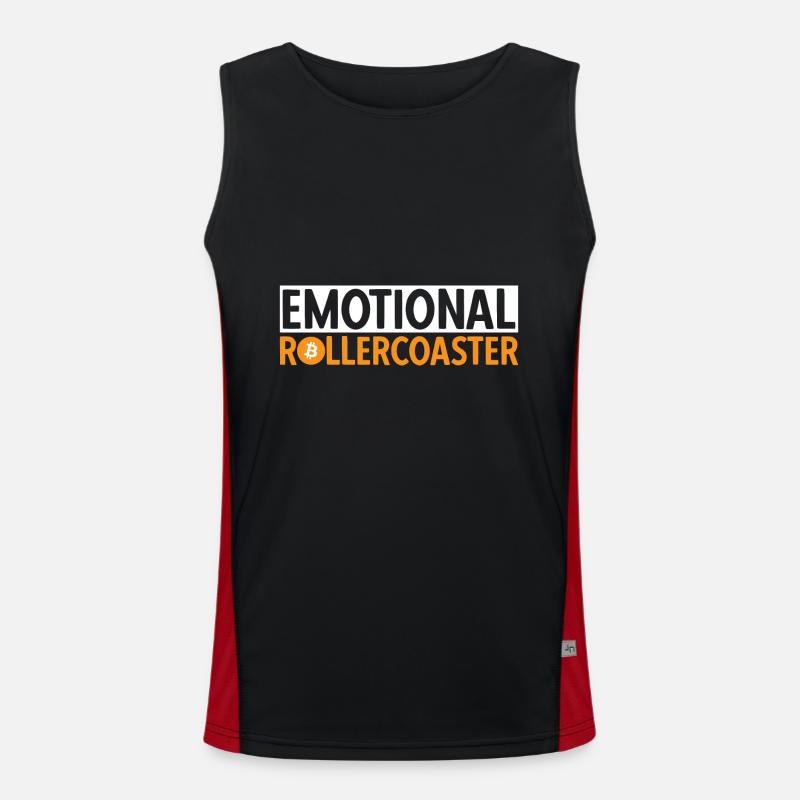 Bitcoin Cryptocurrency BTC Crypto Trader - Men's Functional Contrast Tank Top  - black/red