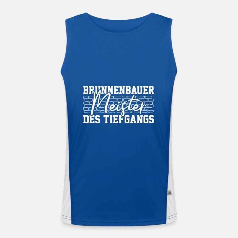 Well Construction Master of Depth Well Builder Idea Men's Functional Contrast Tank Top 