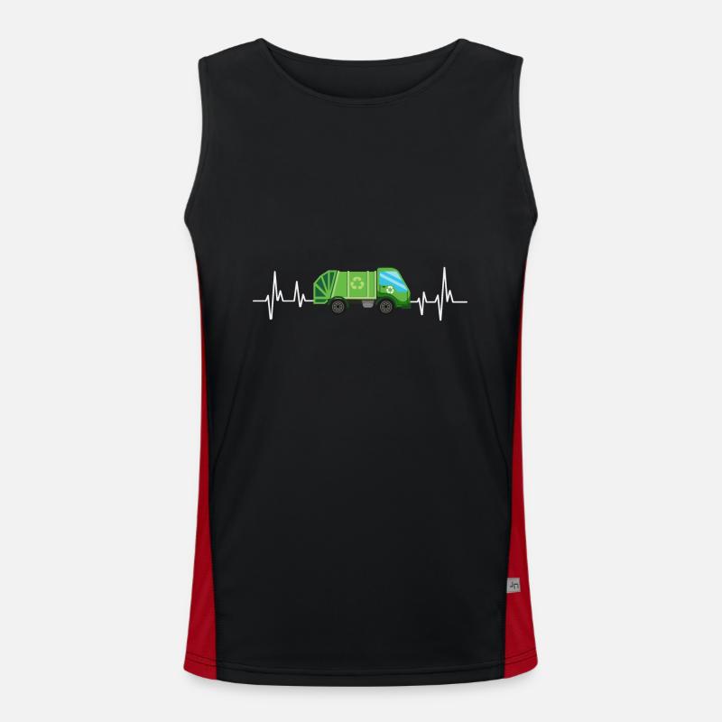 Garbage trucks, garbage day, garbage collection Men's Functional Contrast Tank Top 