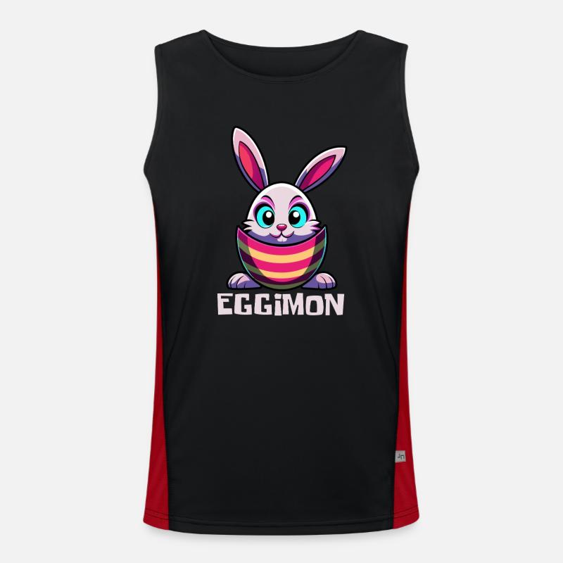 Eggimon - Easter Bunny - Easter Egg - Gift Men's Functional Contrast Tank Top 