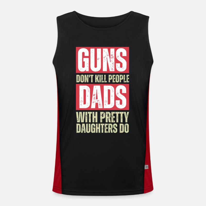Dads With Pretty Daughters - Men's Functional Contrast Tank Top  - black/red
