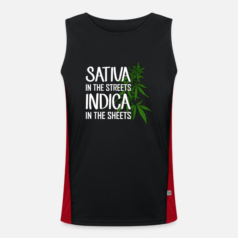 Sativa Dans Les Rues Indica Dans Les Draps Débardeur respirant contrasté Homme 