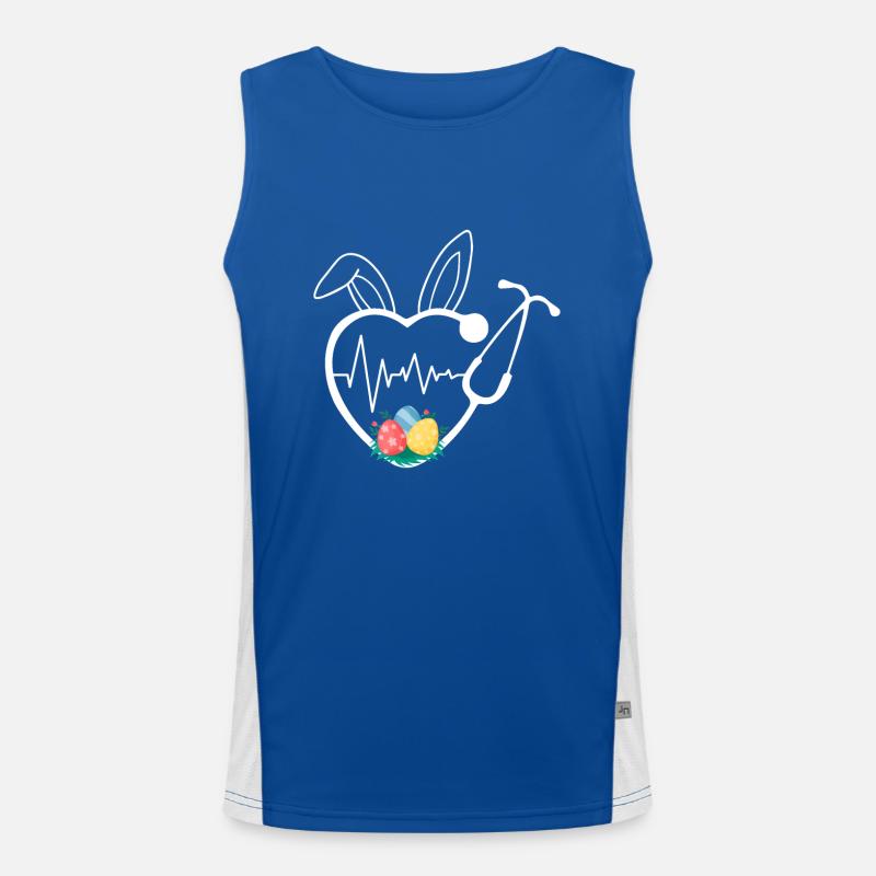 Stethoscope Easter Nurse Life Egg Nurse Easter Men's Functional Contrast Tank Top 