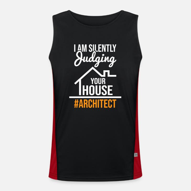 Ich beurteile schweigend dein Haus - Architekt Funktionelles Kontrast-Tank Top für Männer 