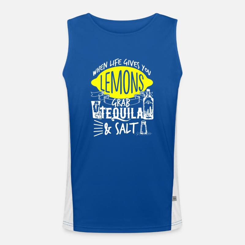 Das Leben gibt dir Zitronen, schnapp dir Tequila, Salz, Cinco Mayo Funktionelles Kontrast-Tank Top für Männer 