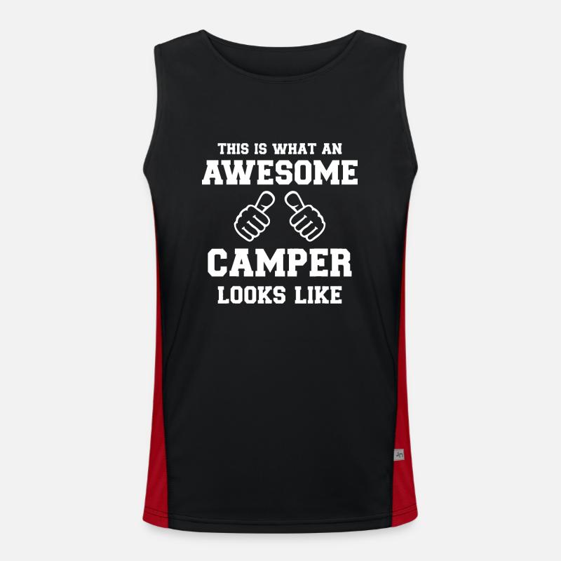 So sieht ein toller Camper beim Campen aus Funktionelles Kontrast-Tank Top für Männer 
