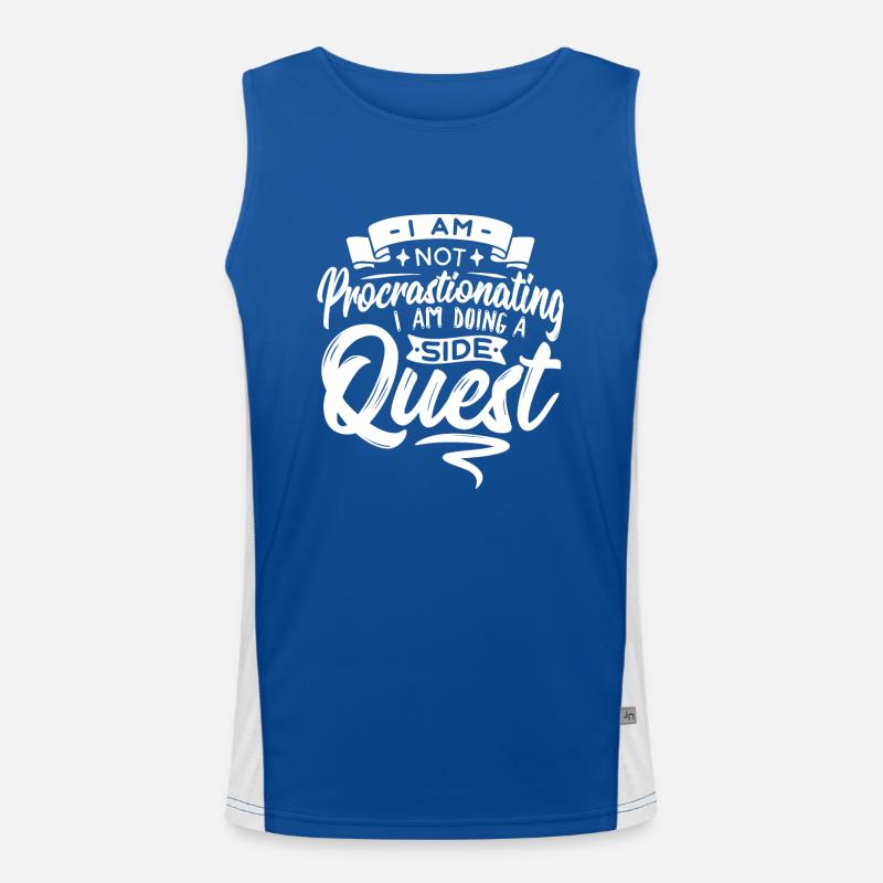 Gamer Procrastinating Doing A Side Quest Men's Functional Contrast Tank Top 