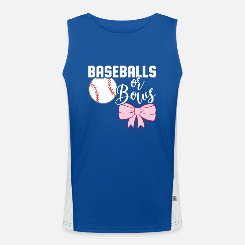 Niedliche Basebälle oder Schleifen Enthüllung des Geschlechts - Team Boy Funktionelles Kontrast-Tank Top für Männer 