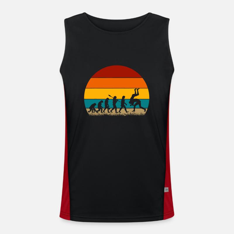 Retro Evolution Wrestling - Men's Functional Contrast Tank Top  - black/red
