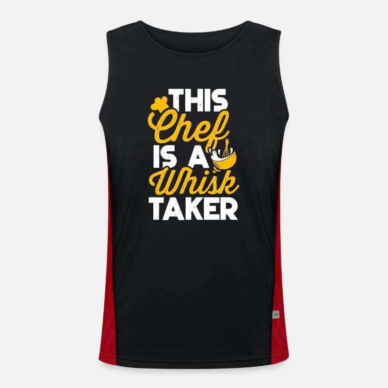 Chef Whisk Taker Funny Kitchen Cooking Lover Men's Functional Contrast Tank Top 