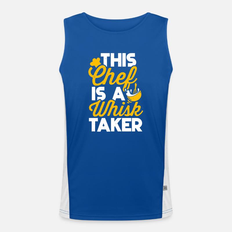 Chef Whisk Taker Funny Kitchen Cooking Lover Men's Functional Contrast Tank Top 
