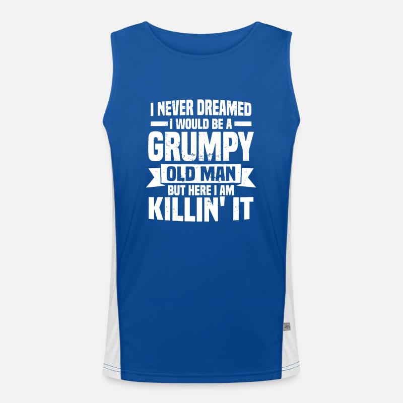 I Never Dreamed I Would Be A Grumpy Old Man Men's Functional Contrast Tank Top 