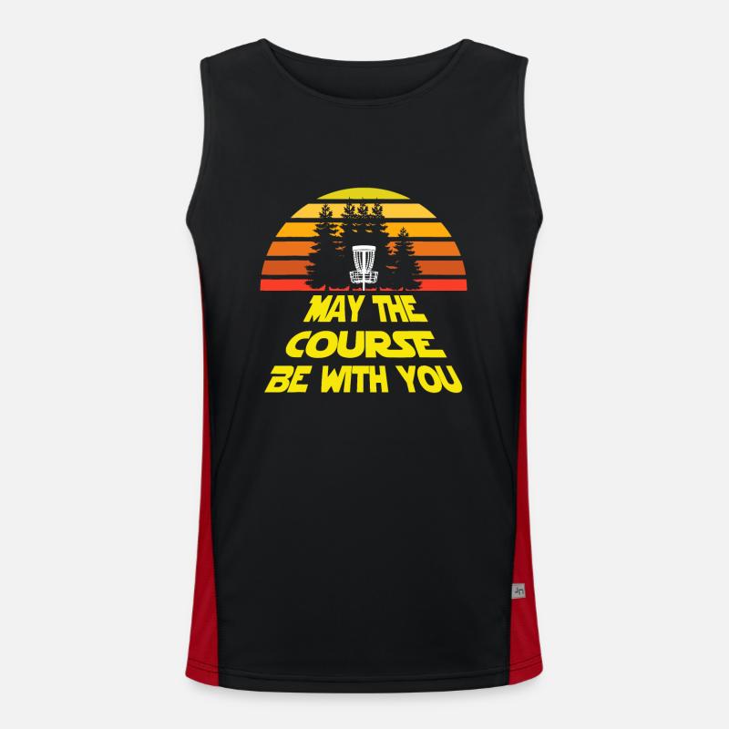 Disc Golf, möge der Kurs mit Ihnen sein Funktionelles Kontrast-Tank Top für Männer 