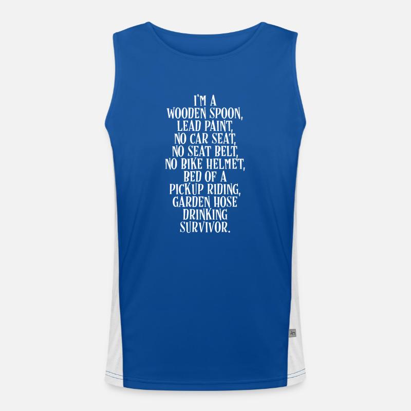 Ich bin ein Holzlöffel Gartenschlauch, der trinkt Funktionelles Kontrast-Tank Top für Männer 